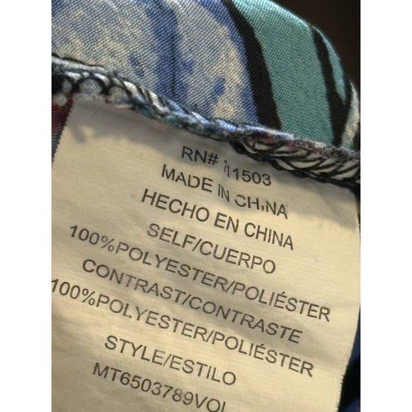 OLM Halter Top Womens Large Handkerchief Hem Floral Print Psychedelic - Picture 10 of 15